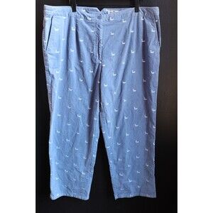Duck Head Women's size 16 Blue Velour Embroidered Ducks Capri Chino Pants 22W